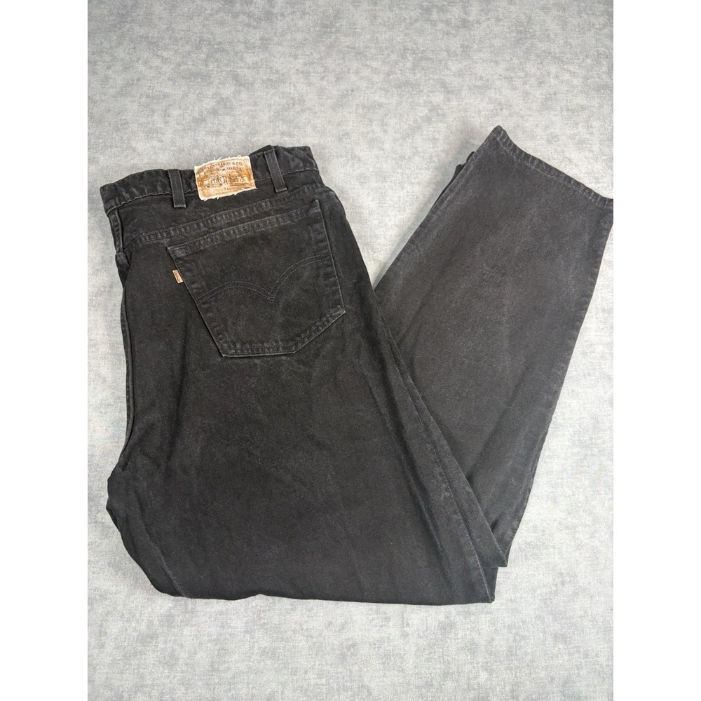 Vintage 90s Levi's 545 Jeans Mens 44x32 Black Loose Fit Made USA Orange Tab 1997